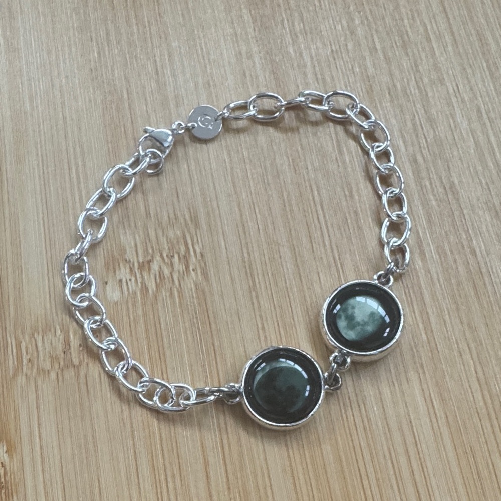 Uncommon Goods Moon Phase Silver Tone Bracelet